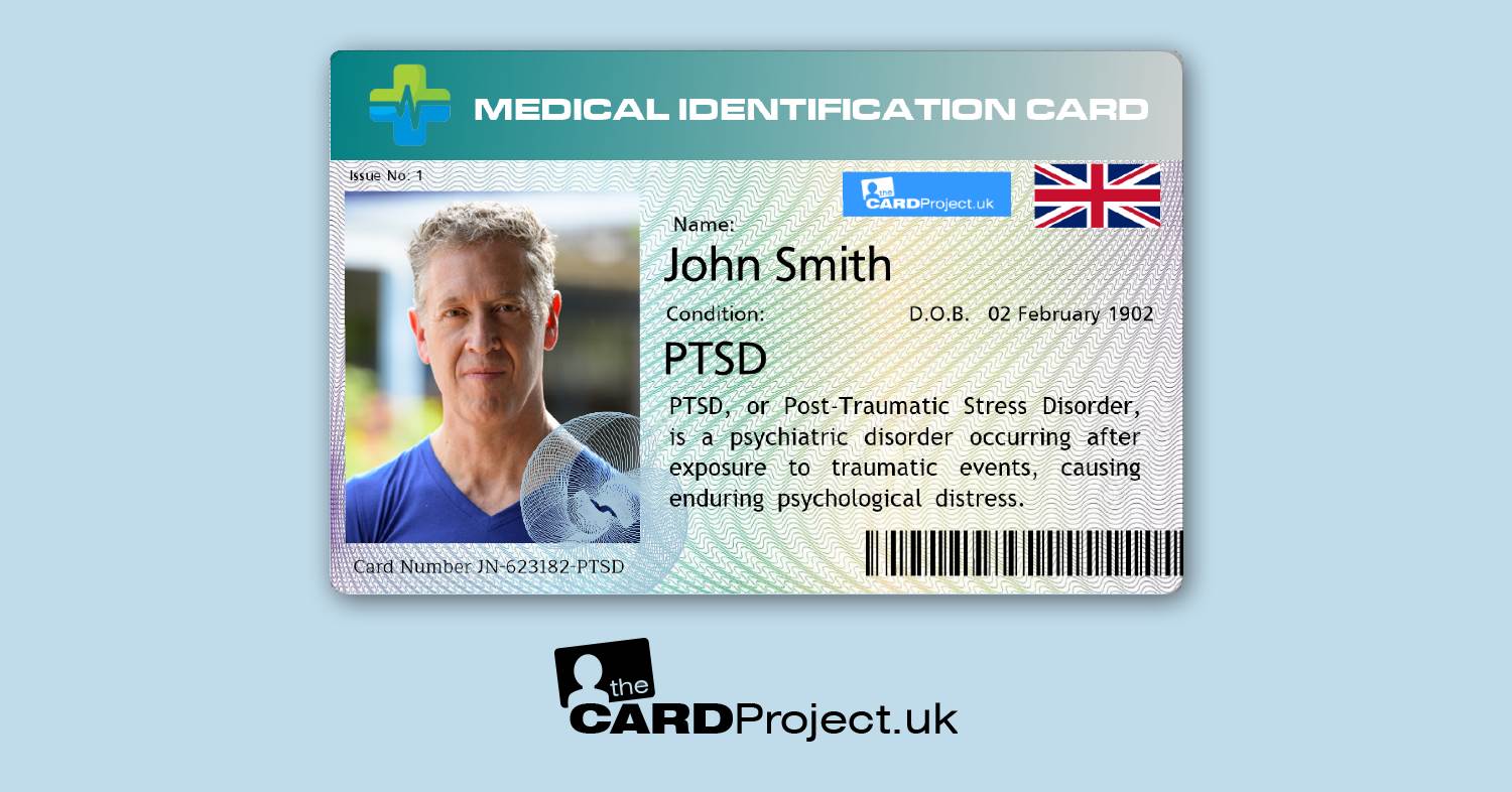 PTSD (Post Traumatic Stress Disorder) Premium Photo Medical ID Card 